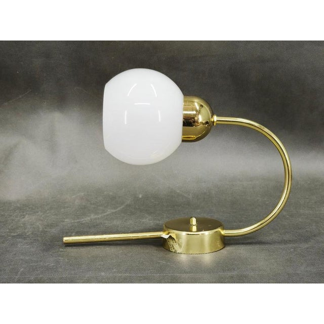 Vintage Brass and Opaline Glass Wall Lights by Kamenický Šenov, 1970s, Set of 3 For Sale - Image 10 of 16