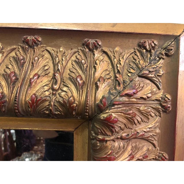 Vintage Mirror With Ornate Gilt Wood Frame For Sale In San Francisco - Image 6 of 6