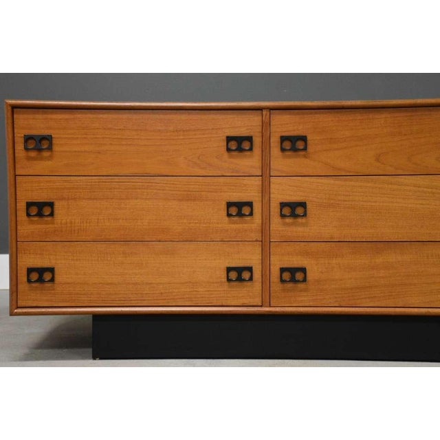 Black Mid Century Modern Teak 76” Dresser For Sale - Image 8 of 9