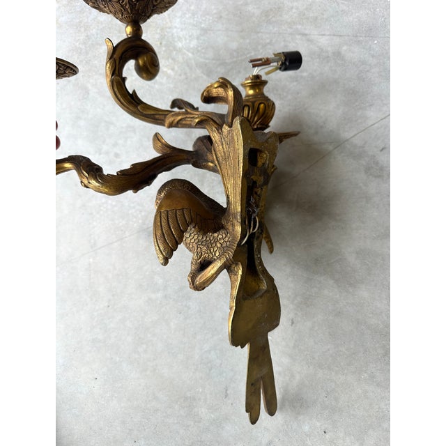 Vintage Bronze Wall Sconces with Parrots, 1930s, Set of 2 For Sale - Image 3 of 10