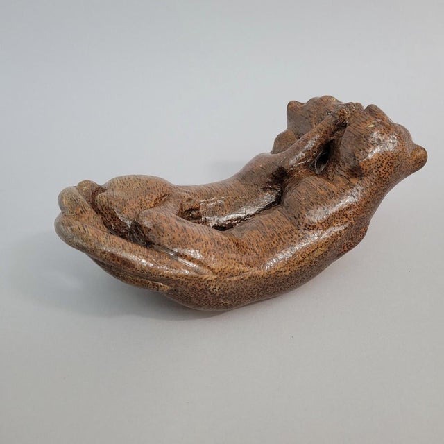 Brown Antique Asian Hand-Carved Hardwood Panthers Sculpture, C. 1900–1930 For Sale - Image 8 of 9