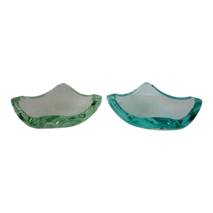 Erwin Burger Fontana Arte Glass Dishes - a Pair