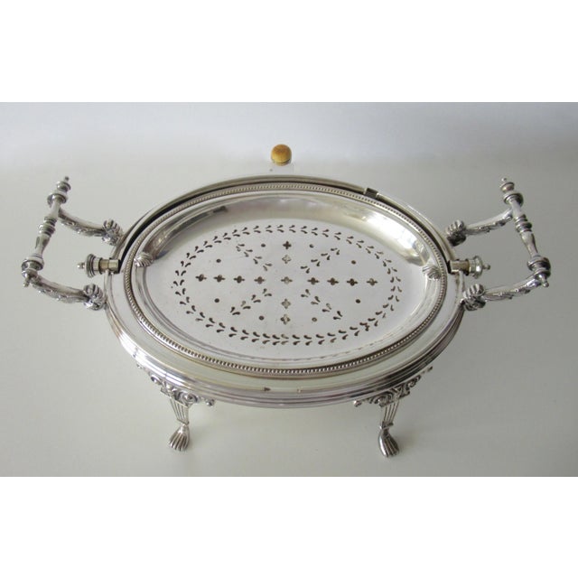 Late 19th Century Vintage C.1890's-1920's English Victorian Era Silverplate Domed, Rollover Footed Serving Piece by W. M. S. & Sons, Ltd. For Sale - Image 5 of 13