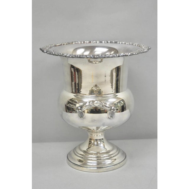 Vintage Sheridan Silver Plated Trophy Cup Urn Champagne Chiller Ice Bucket For Sale - Image 14 of 16