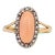 Antique Victorian Coral Diamond Ring Sz 5 Small Oval Cocktail Fine Jewellery For Sale