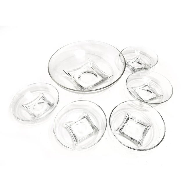 Vintage Mid Century Ultra-Modern Glass Serving Bowl Set- 6 Pieces For Sale - Image 4 of 4