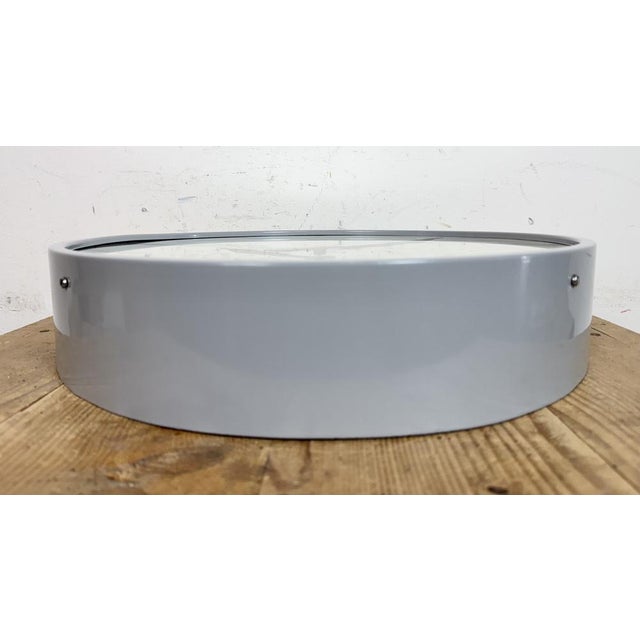 Large Industrial Grey Factory Wall Clock from Chronotechna, 1950s For Sale - Image 9 of 17