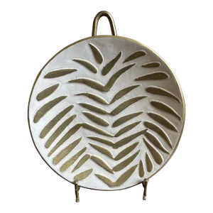 Vintage 1980’s Enameled Palm Leaf Decorative Plate