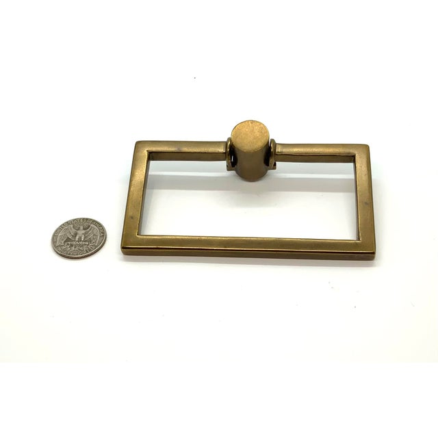 Baker Antique Brass Baker Large Pull. Rectangular shape, modern design.