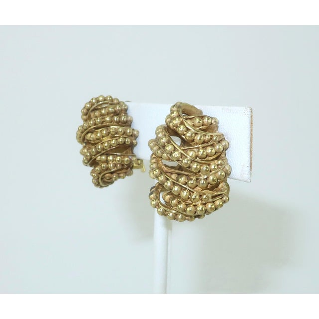 Contemporary Vaubel Gold Plated Twisted Bead Earrings, 2012 For Sale - Image 3 of 11