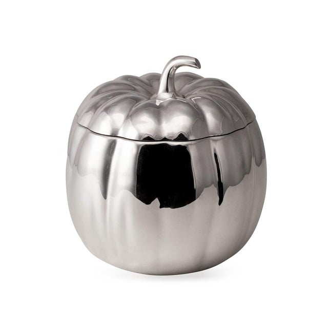 Vintage Italian Silver-Plated Pumpkin Ice Bucket from Teghini, 1970s For Sale - Image 12 of 12