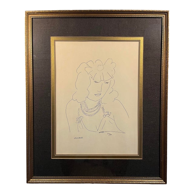 Vintage Henri Matisse Limited Edition Lithograph 'Woman With Necklaces' Plate Signed For Sale