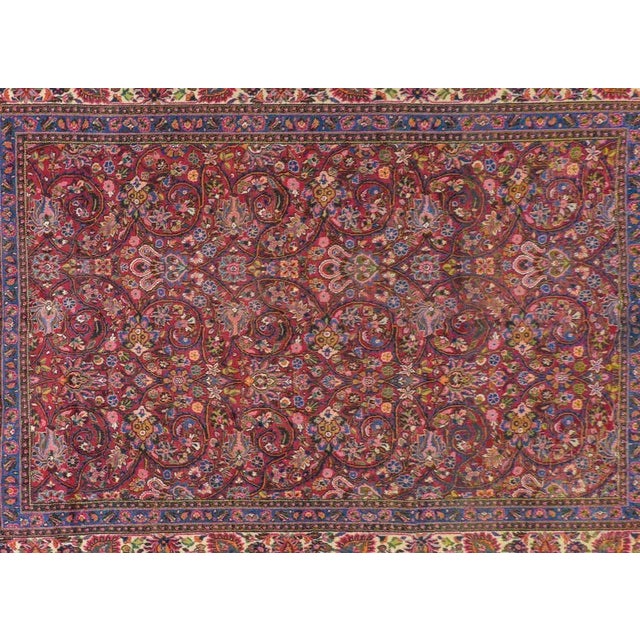 Grande Vintage Mashad Rug For Sale - Image 4 of 11