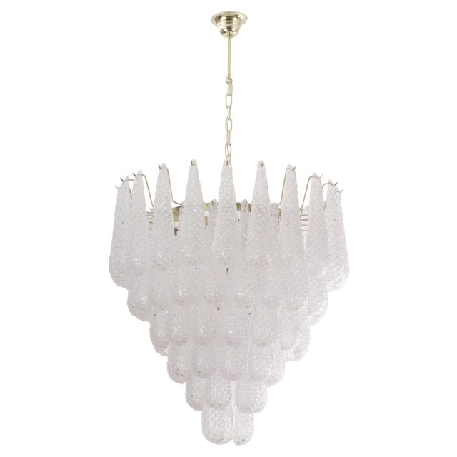 Large Murano Glass & Crystal Color Suspension Chandelier, Italy, 1990s For Sale