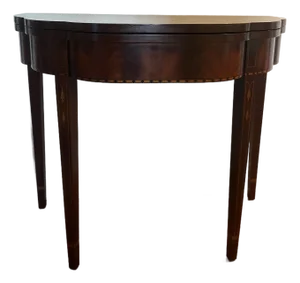 Henkel Harris Federal Style Mahogany Inlaid Flip Top Game Table