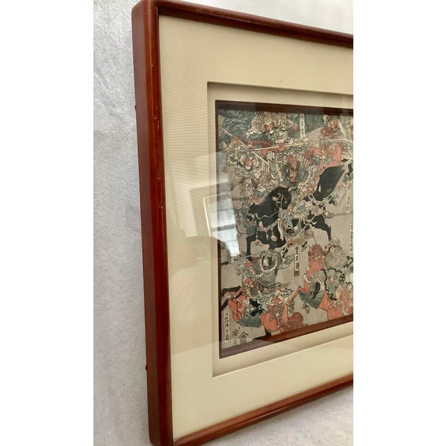 1990s Japanese Samurai Battle Scene No. 2 Woodblock Print For Sale - Image 5 of 8