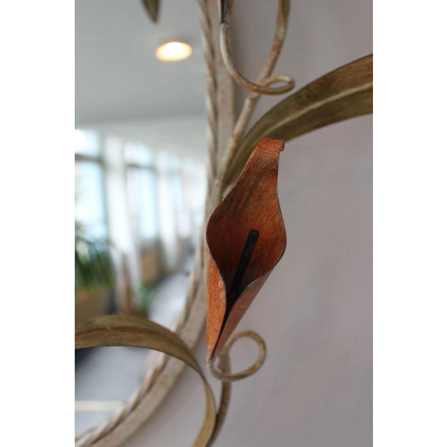 Art Deco Wrought Iron Plant Mirror, 1960s For Sale - Image 7 of 9