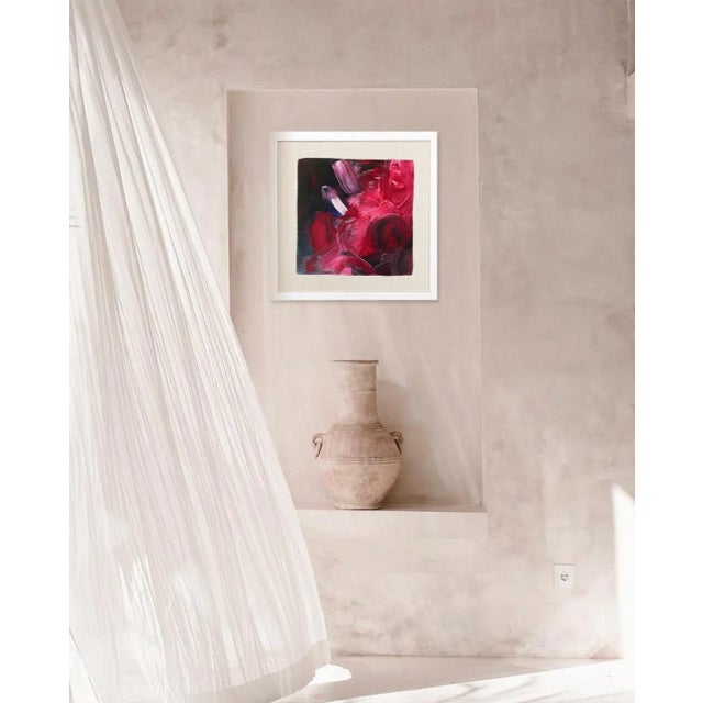 “Mouth Wide Open" Framed Silk Scarf Fanyu Lin 2025 100% Silk Edition of 100 12 x 12 in. Derived from Flow No. 13, Panel II...