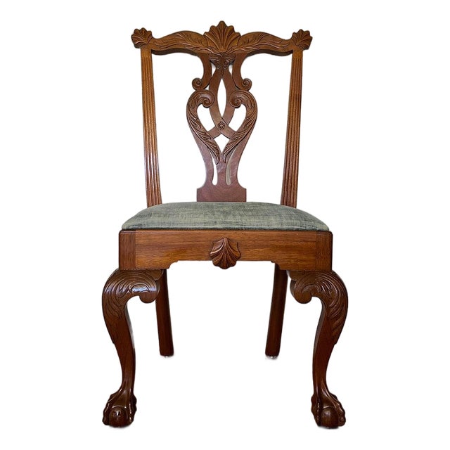 Late 20th Century Maitland Smith Chippendale Style Side Chairs, set of 4 For Sale