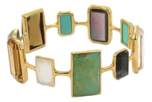Ippolita Rock Candy Gelato 18k Yellow Gold Sailor Multi Gems Bracelet Bangle