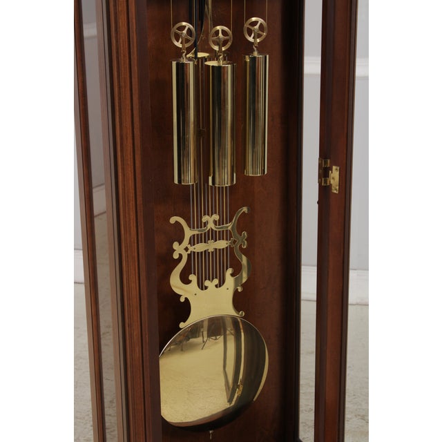 Pearl Cherry Tall Case Grandfather Clock For Sale - Image 13 of 18