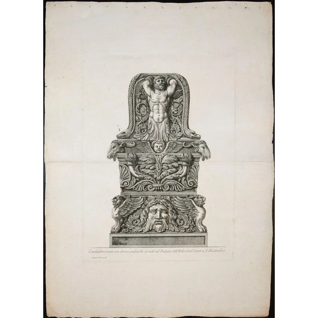 Candelabro ornato con diversi arabeschi\. Etching 1778 1778 For Sale - Image 3 of 4