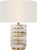 Modern Windsor Smith by Visual Comfort Signature Diski Medium Table Lamp in Alabaster and Hand-Rubbed Antique Brass with Linen Shade For Sale - Image 3 of 3