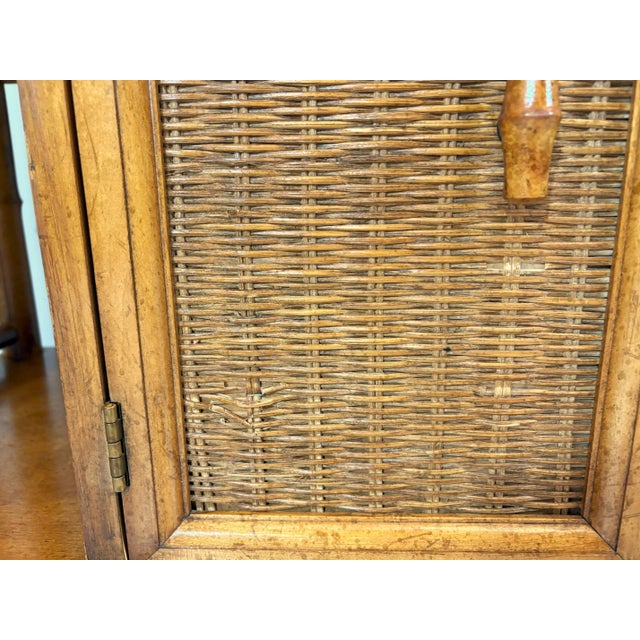 Vintage American of Martinsville Palm Beach Chic Bamboo Bar Cabinet on Casters For Sale - Image 18 of 18
