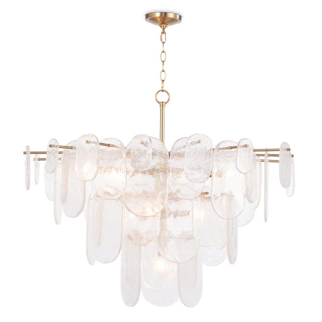 Glass Regina Andrew Echo Glass Chandelier, Natural Brass For Sale - Image 7 of 7