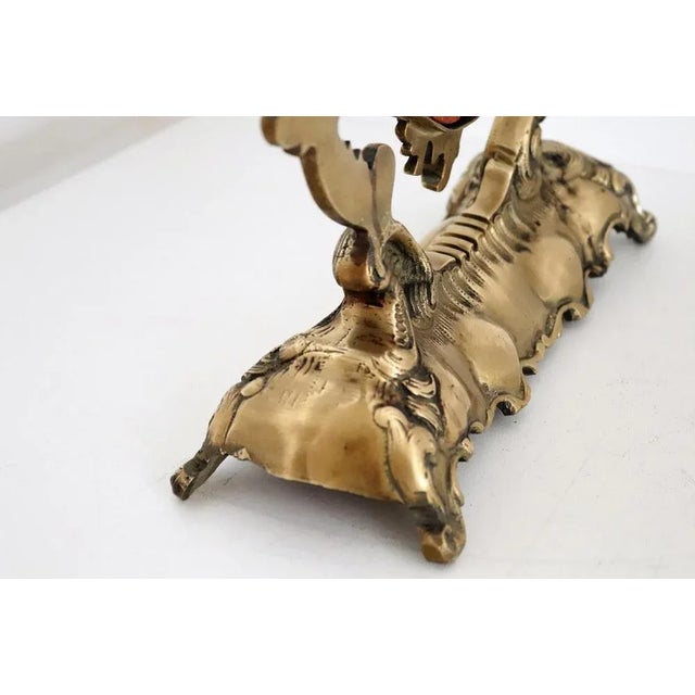 Mid-Century Italian Vanity Dressing Table with Mirror in Bronze with Angels, 1950s For Sale - Image 12 of 17