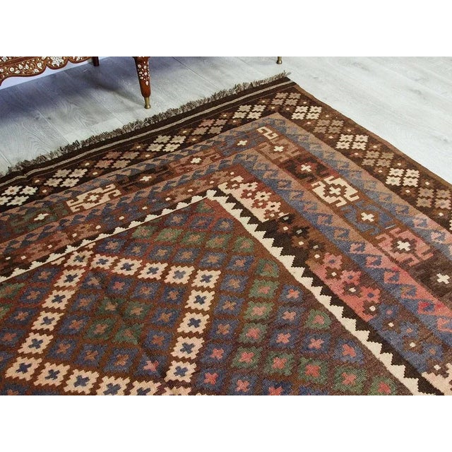 Afghan Kilim Rug, 1980s For Sale - Image 6 of 12