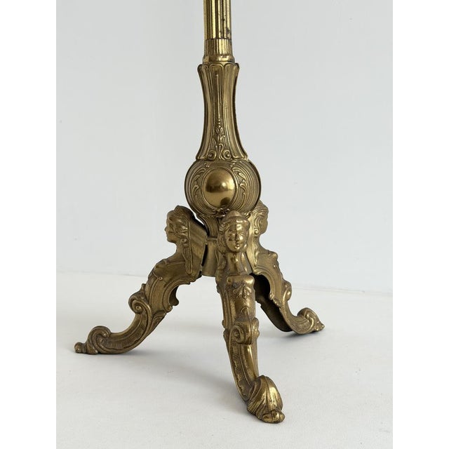 Vintage Italian Brass Coat Rack with Rotating Crown and Female Face Tripod Base, 1960s For Sale - Image 16 of 18