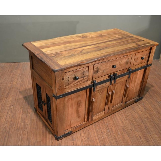 Crafters and Weavers Granville Parota Kitchen Island For Sale In Chicago - Image 6 of 6