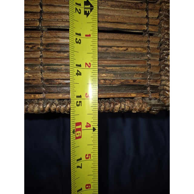 Brown Scorched Bamboo & Woven Hyacinth Serving Tray For Sale - Image 8 of 9