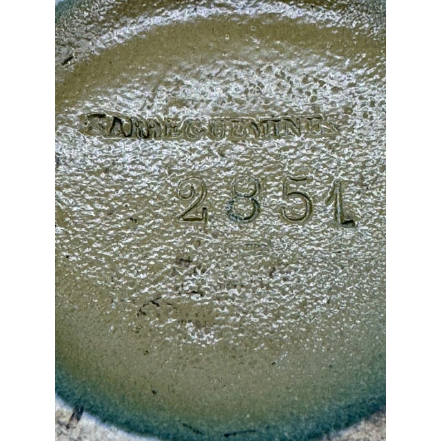 Antique Sarreuguemines French Art Nouveau Pottery Vase - Hand Painted Gold Gild Floral Design For Sale - Image 9 of 9