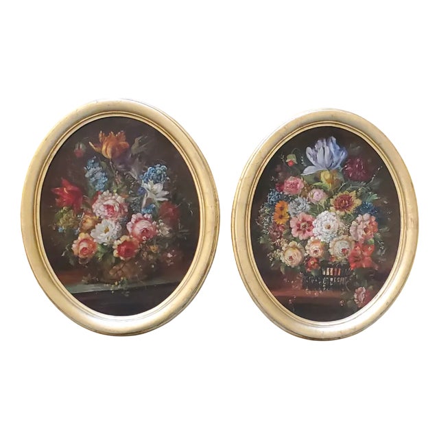 Still Lifes, 1890s-1910s, Oil on Canvases, Framed, Set of 2 For Sale