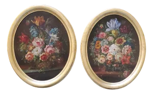 Still Lifes, 1890s-1910s, Oil on Canvases, Framed, Set of 2