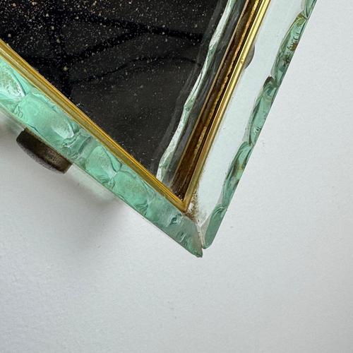 Large Diamond-Shaped Wall Mirror attributed to Luigi Brusotti for Fontana Arte, 1950s For Sale - Image 9 of 13