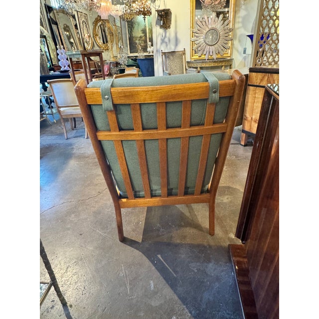 Danish MCM Oak Chair and Ottoman For Sale - Image 10 of 10
