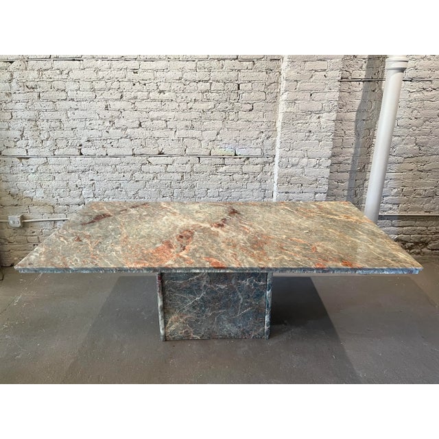 1980s Italian Fior Di Pesco Marble Postmodern Vintage Dining Table For Sale - Image 13 of 13