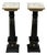 Hollywood Regency, Marble Top Pedestals, Ebonized Wood, Bronze, France, 1960s For Sale