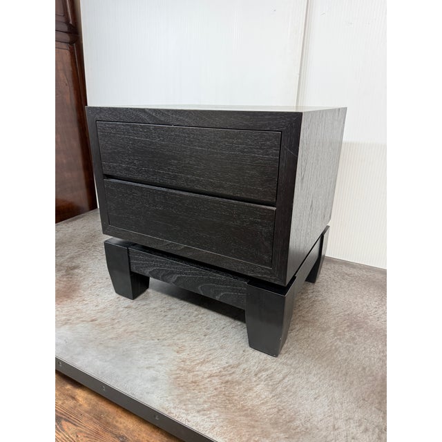 Early 21st Century Furniturologie Brooklyn Ebony Oak Wood Nightstand For Sale - Image 5 of 12