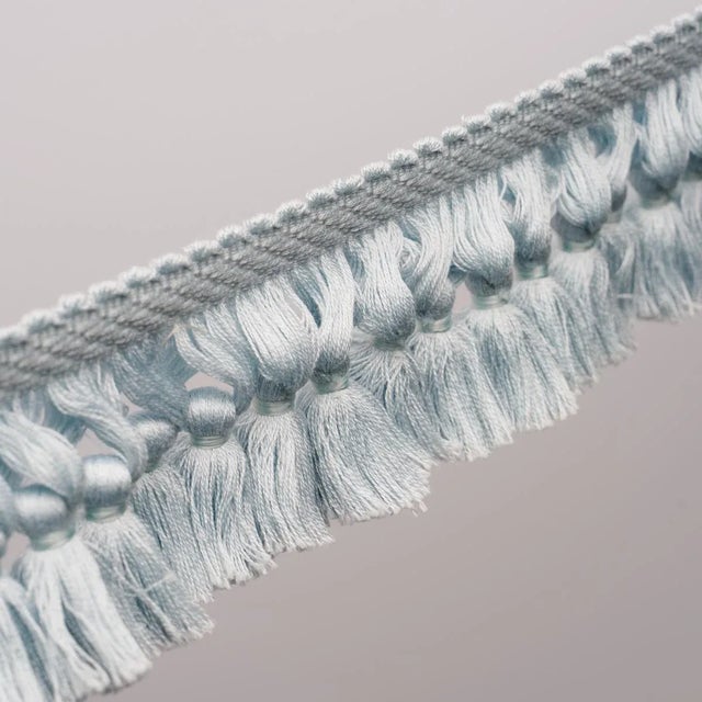 Contemporary Schumacher Rosalind Tassel Trim In Sky For Sale - Image 3 of 3