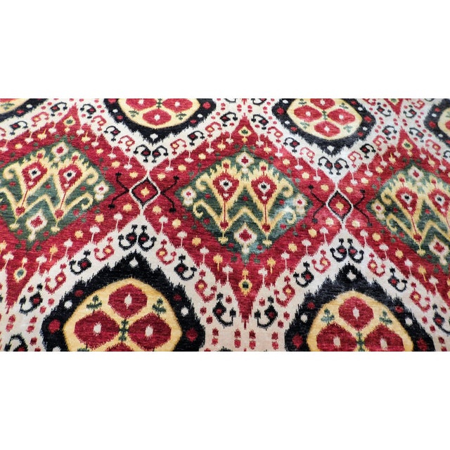 Genuine Hand-Knotted Ikat Rug. 8'x 10'3" For Sale - Image 14 of 17