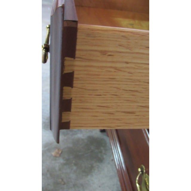 1980s Colonial Cherry Nightstand Table Designer For Sale - Image 6 of 7