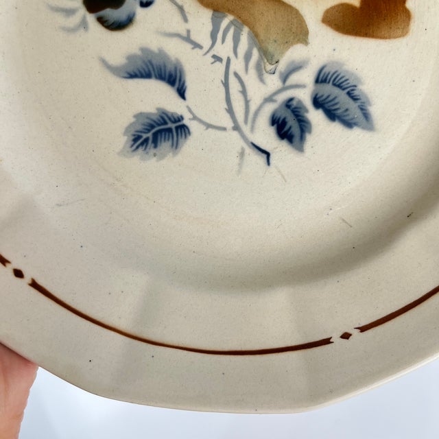 Vintage Dinner Plates with Floral Motif from Sarreguemines, 1920s, Set of 4 For Sale - Image 9 of 14