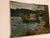 Charming and atmospheric original oil on canvas depicting a picturesque European mountain lake with an island villa, small...