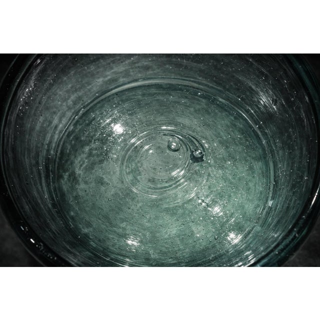 Mid 20th Century Mid 20th Century Organic Modern Handcrafted Artisan Blown Glass Centerpiece Bowl in Soft Aqua Green For Sale - Image 5 of 9