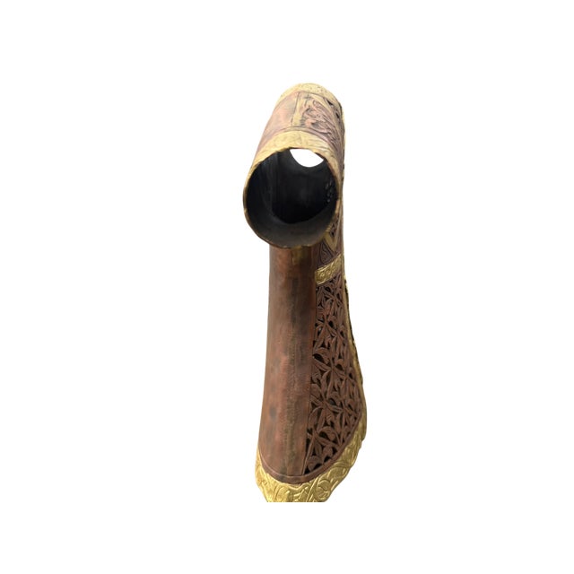 Dual-Tone Engraved Brass Kaftan For Sale - Image 4 of 8