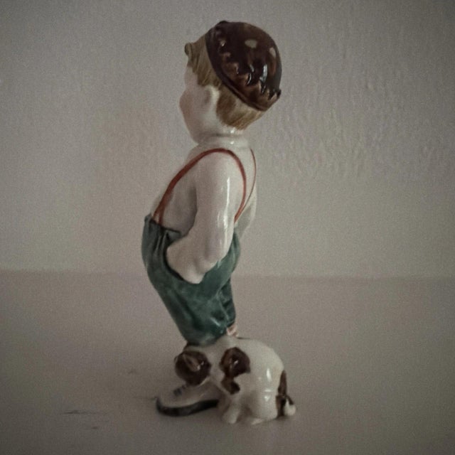 American Vintage Small Boy & Dog Porcelain Figurine Titled “Butch” by Gort For Sale - Image 3 of 6
